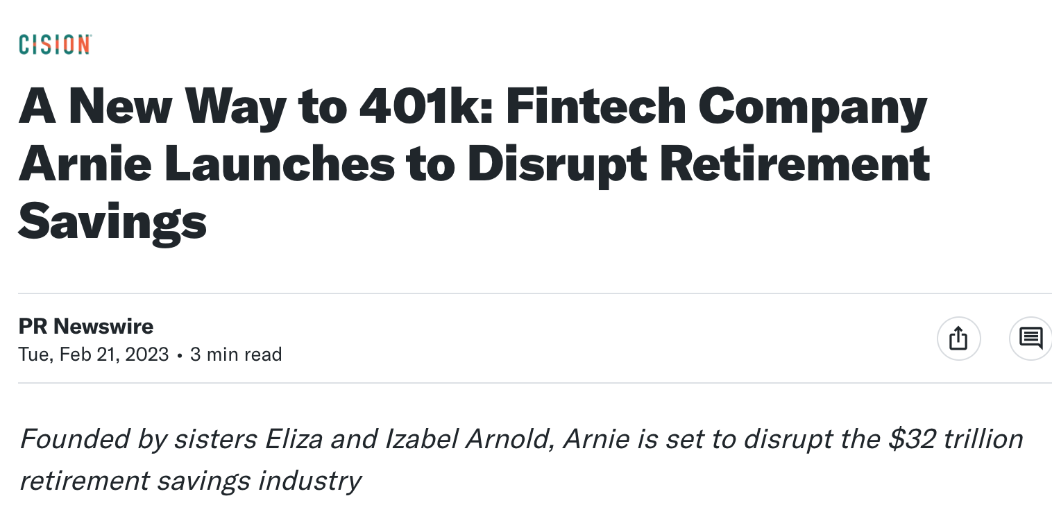 Yahoo Finance 401K article