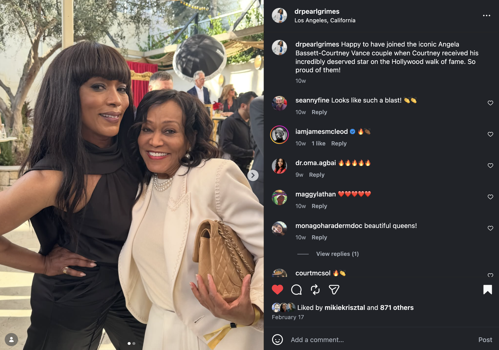 Dr. Pearl Grimes social post